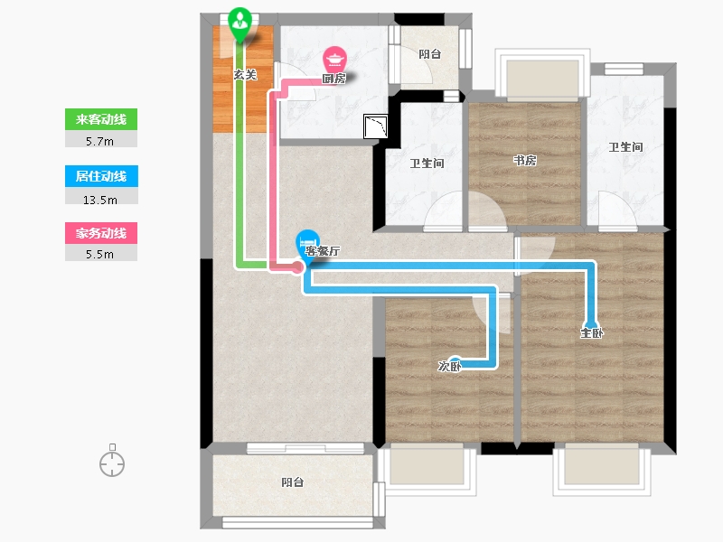 广东省-揭阳市-中南.春风南岸-72.54-户型库-动静线