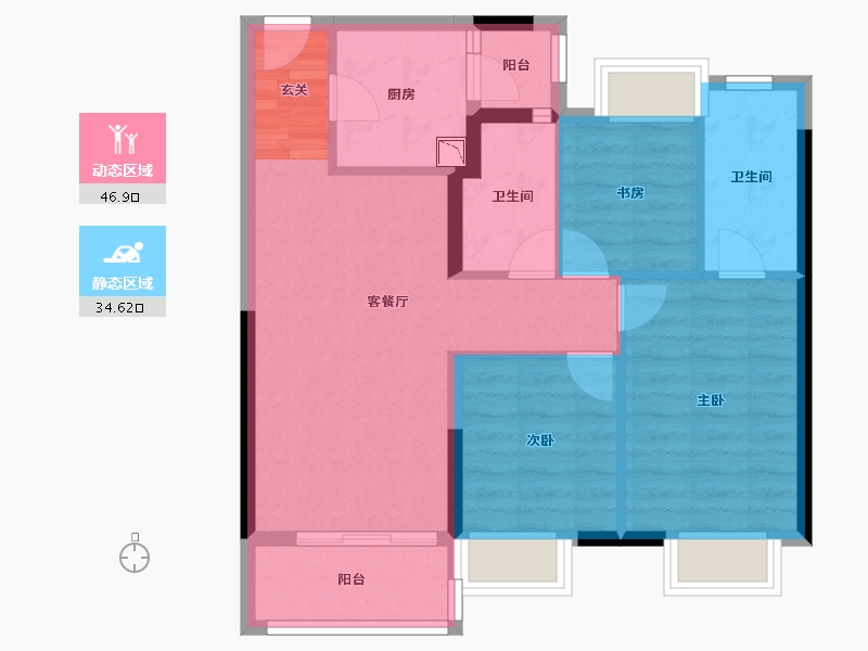 广东省-揭阳市-中南.春风南岸-72.54-户型库-动静分区