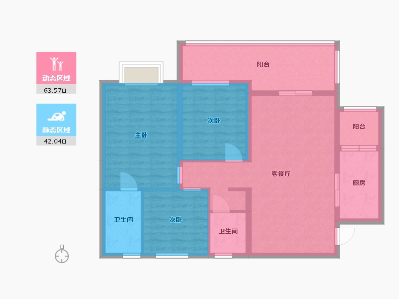 四川省-南充市-龙城壹号东山郡-94.28-户型库-动静分区