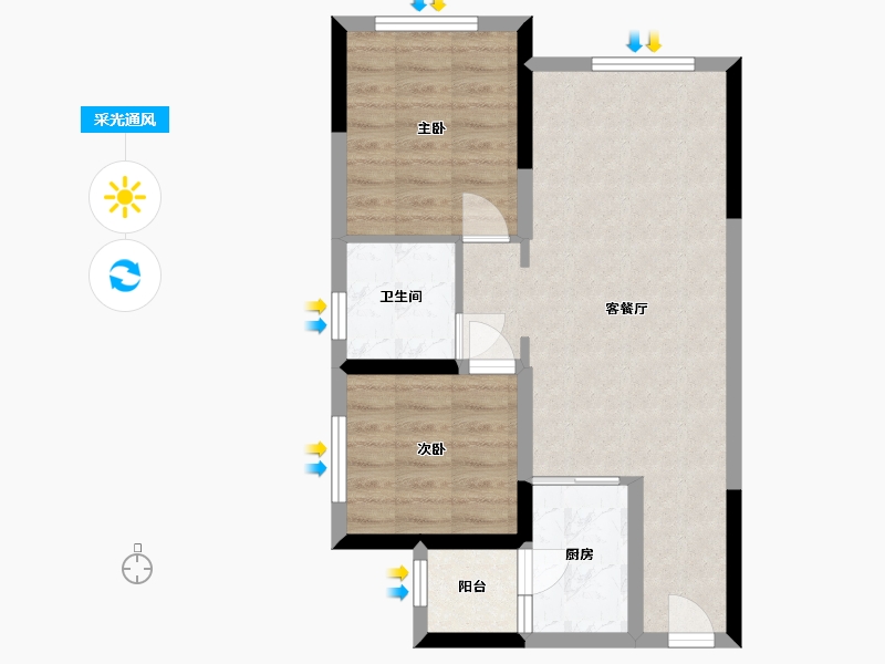 四川省-眉山市-学府壹号-59.57-户型库-采光通风