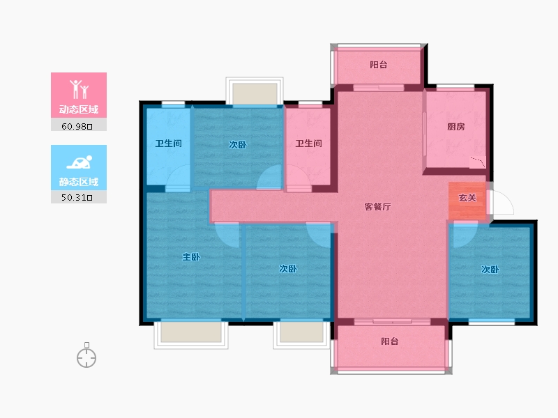 广东省-揭阳市-华润置地榕江悦府-100.00-户型库-动静分区