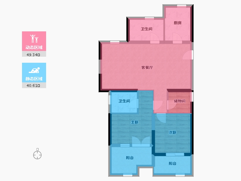 浙江省-嘉兴市-万家花城万和苑-79.99-户型库-动静分区