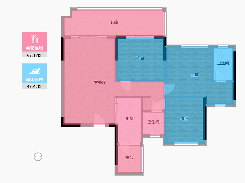 四川省-宜宾市-白沙鹭岛-95.36-户型库-动静分区