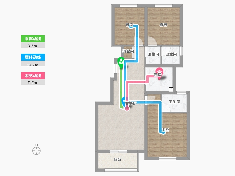 四川省-南充市-领地蘭台府-76.02-户型库-动静线