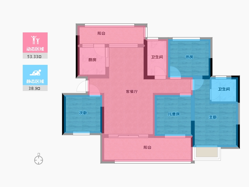 四川省-南充市-龙城壹号幸福里-80.02-户型库-动静分区