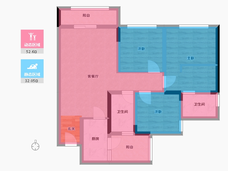 四川省-南充市-华邦天悦府-73.42-户型库-动静分区