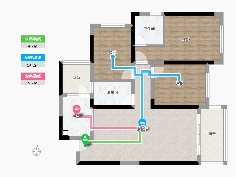 广西壮族自治区-桂林市-兴安彰泰学府-85.73-户型库-动静线