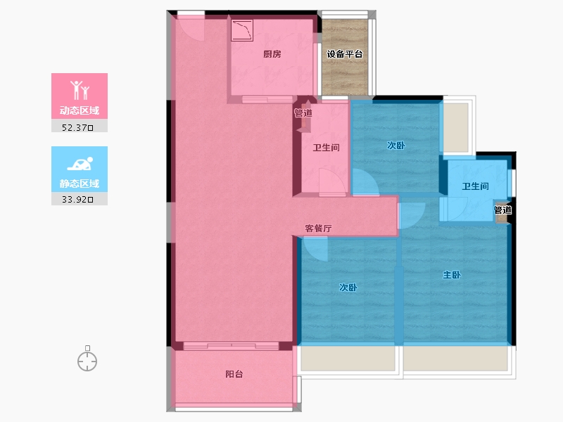 广西壮族自治区-桂林市-平乐碧桂园-79.97-户型库-动静分区