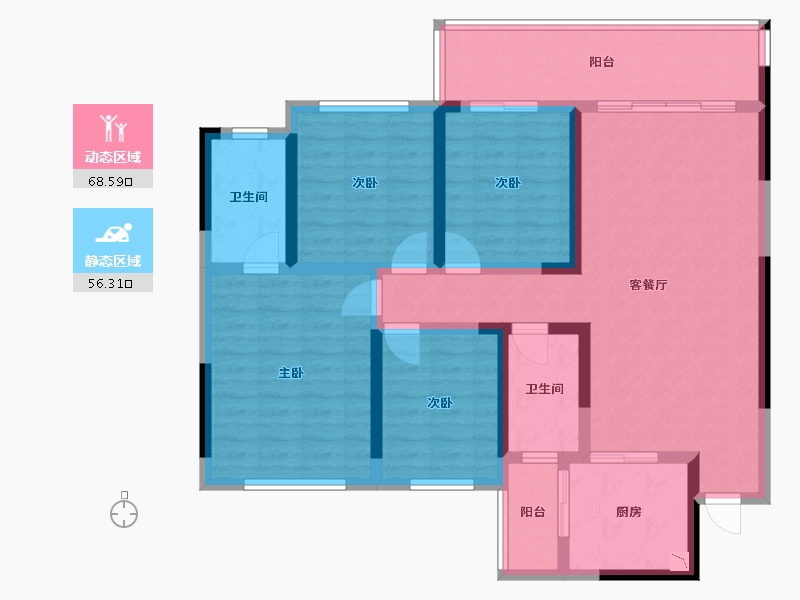 广西壮族自治区-桂林市-兴安彰泰学府-110.81-户型库-动静分区