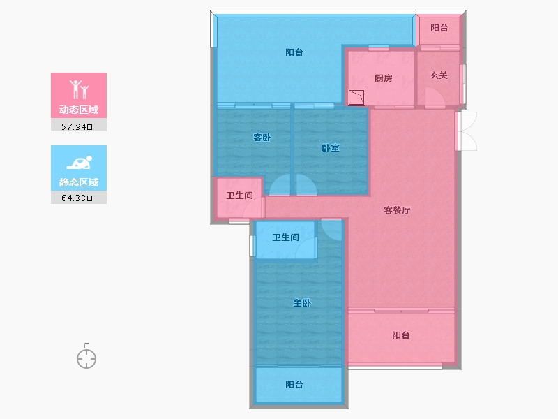 四川省-南充市-御星湾-111.44-户型库-动静分区