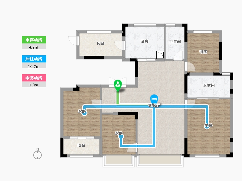 浙江省-宁波市-江山万里6期昆仕-120.39-户型库-动静线