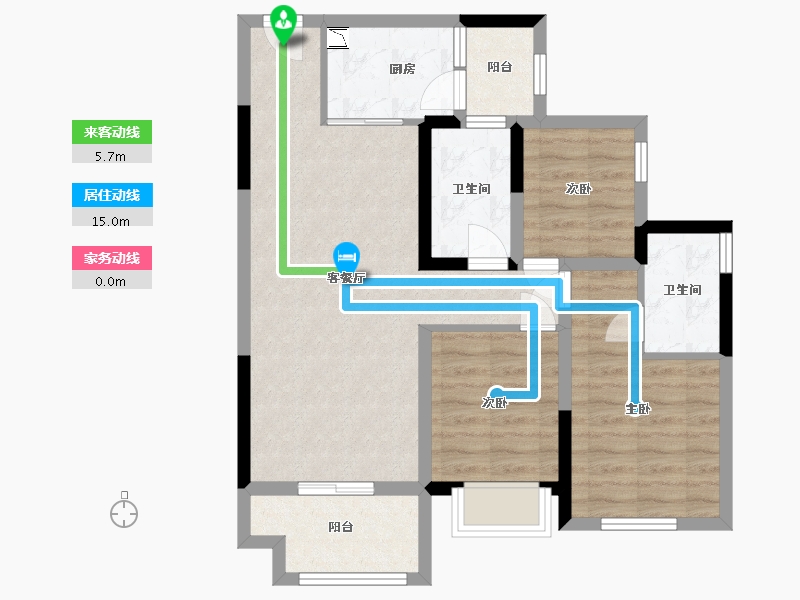 四川省-眉山市-天府理想城-75.77-户型库-动静线