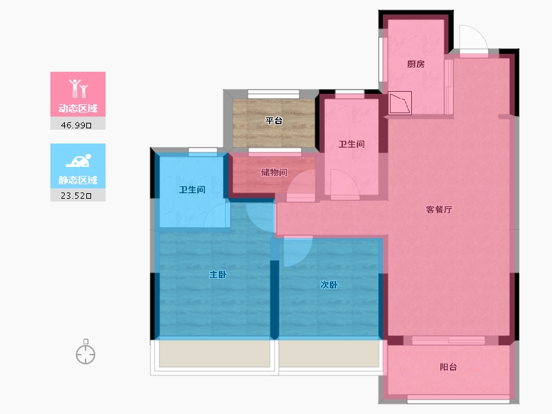 浙江省-绍兴市-公元2020-64.48-户型库-动静分区