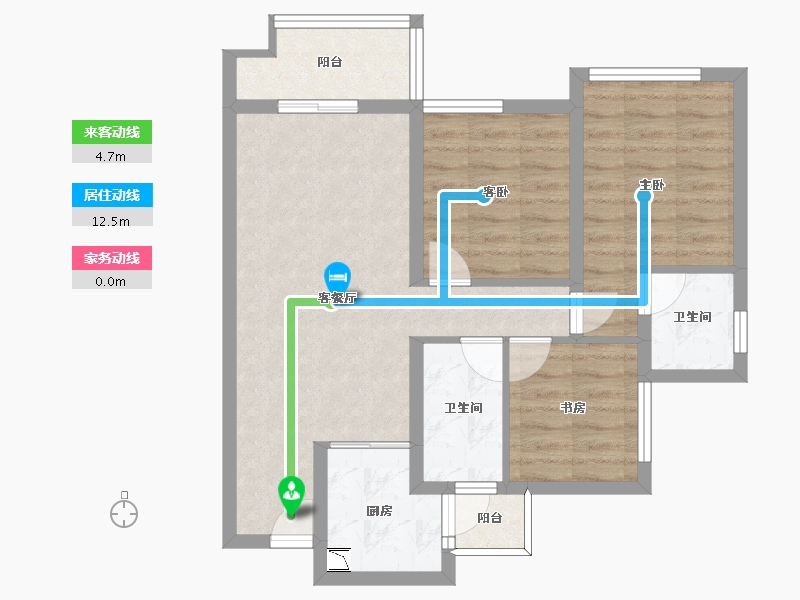 四川省-南充市-领地蘭台府-69.63-户型库-动静线