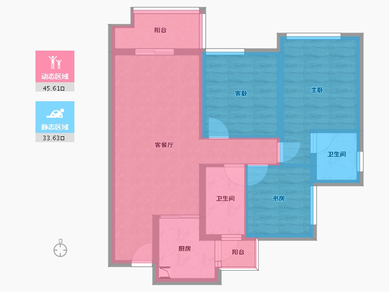 四川省-南充市-领地蘭台府-69.63-户型库-动静分区