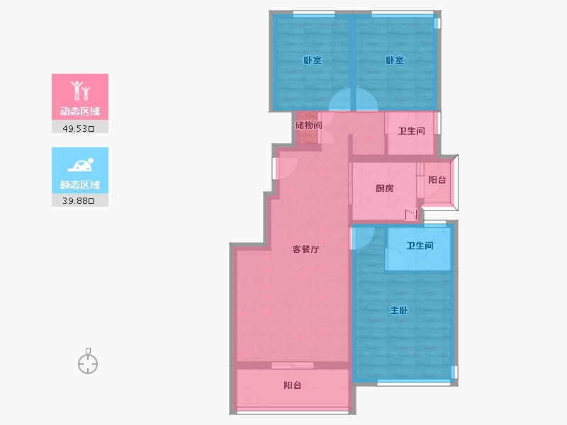 四川省-南充市-领地蘭台府-78.80-户型库-动静分区