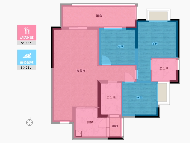 四川省-乐山市-宝德未来绿洲-80.96-户型库-动静分区