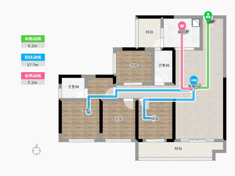 广西壮族自治区-桂林市-兴安彰泰学府-102.67-户型库-动静线