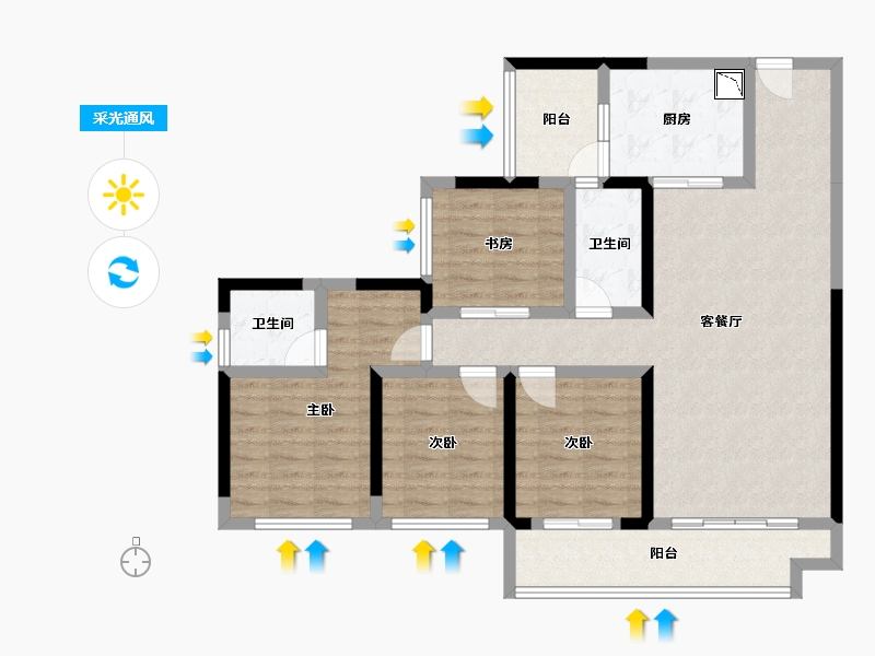 广西壮族自治区-桂林市-兴安彰泰学府-102.67-户型库-采光通风