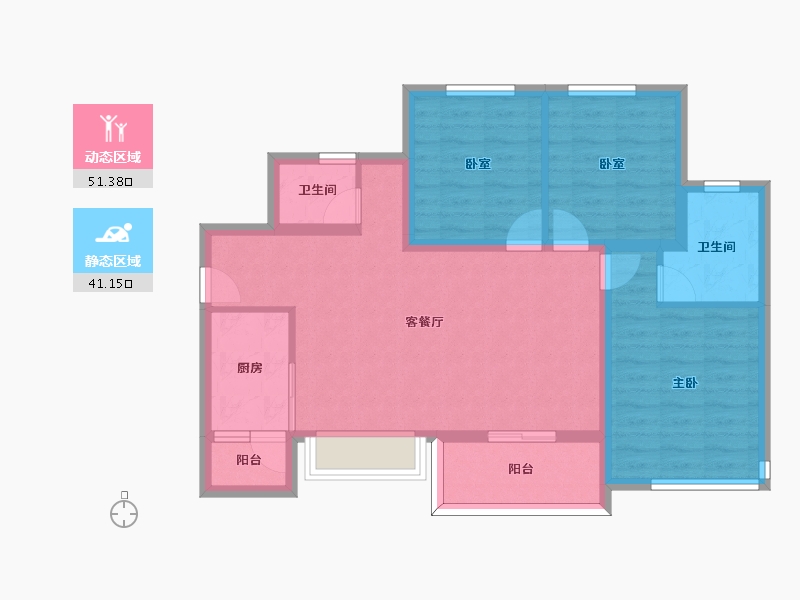 四川省-南充市-领地蘭台府-82.35-户型库-动静分区