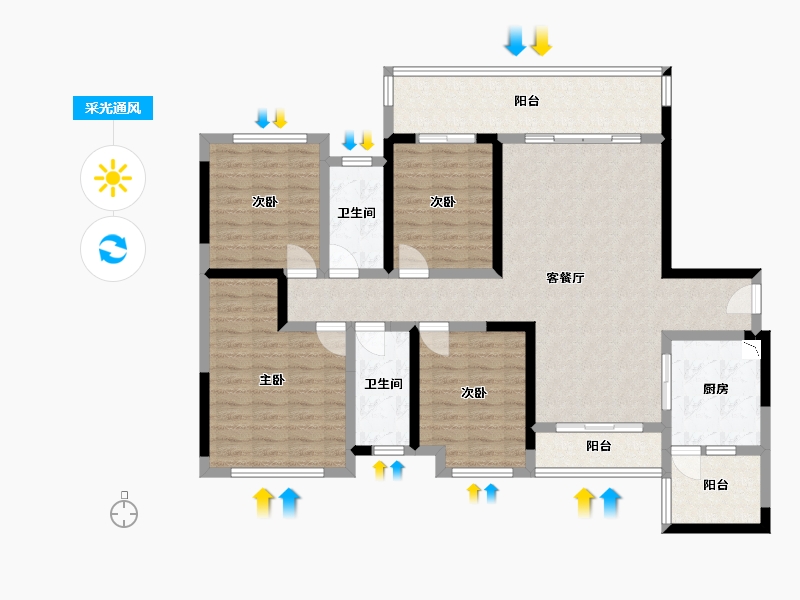 广西壮族自治区-桂林市-兴安彰泰学府-121.75-户型库-采光通风