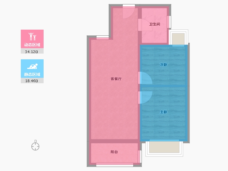 海南省-三亚市-碧桂园珊瑚宫殿-46.08-户型库-动静分区