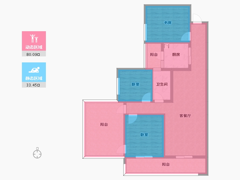 四川省-南充市-阳光生态城-100.13-户型库-动静分区