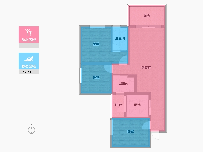 四川省-南充市-阳光生态城-75.01-户型库-动静分区