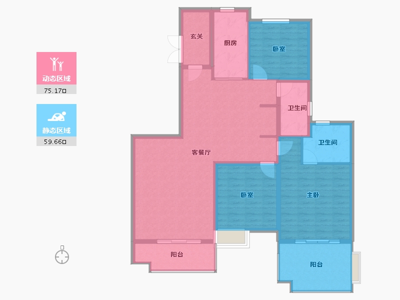 四川省-南充市-恒大悦龙台-122.45-户型库-动静分区