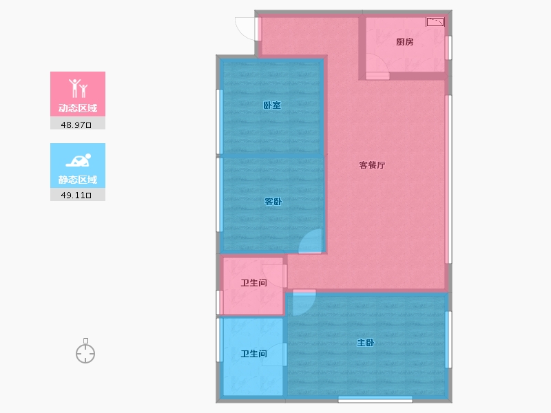 四川省-南充市-文博园-87.95-户型库-动静分区