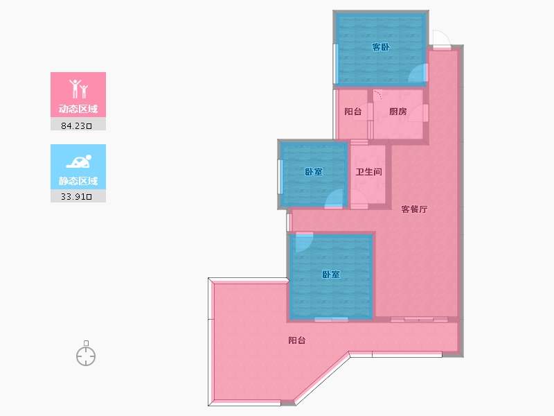 四川省-南充市-阳光生态城-104.41-户型库-动静分区