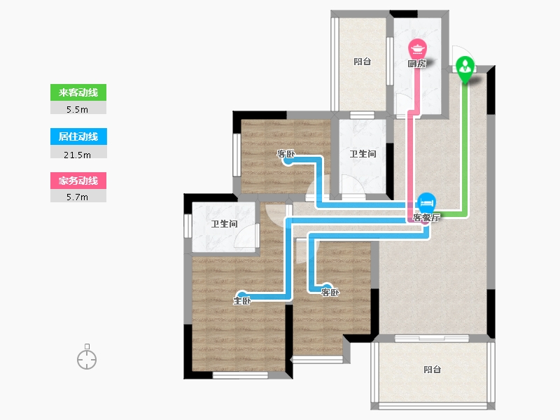 四川省-遂宁市-舜天尚美2期-83.96-户型库-动静线