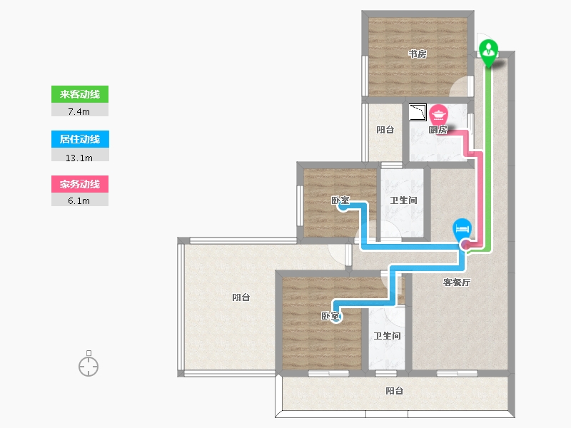 四川省-南充市-阳光生态城-106.83-户型库-动静线