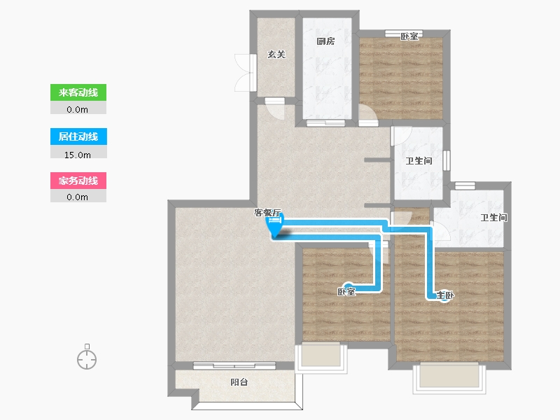 四川省-南充市-恒大悦龙台-95.30-户型库-动静线