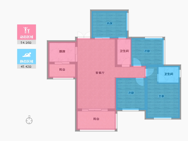 四川省-绵阳市-梓都国宾壹号-88.57-户型库-动静分区