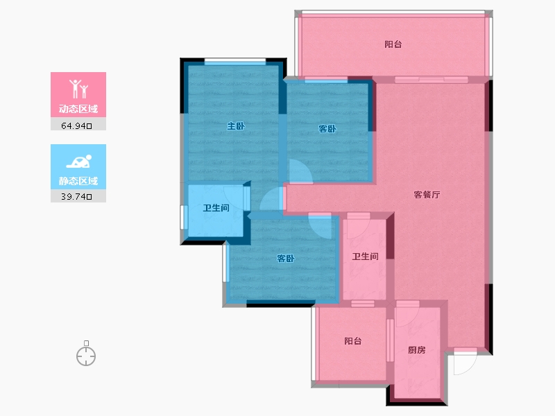 四川省-遂宁市-舜天尚美2期-91.97-户型库-动静分区