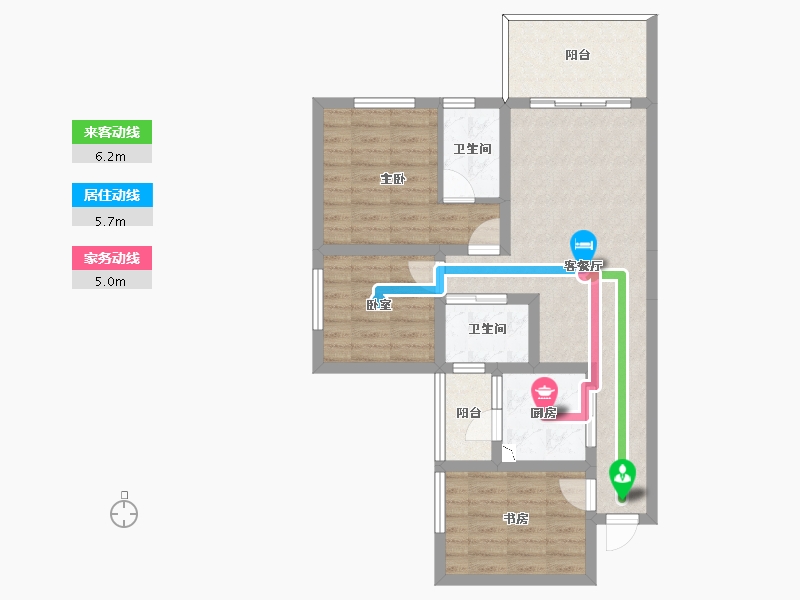 四川省-南充市-阳光生态城-75.20-户型库-动静线