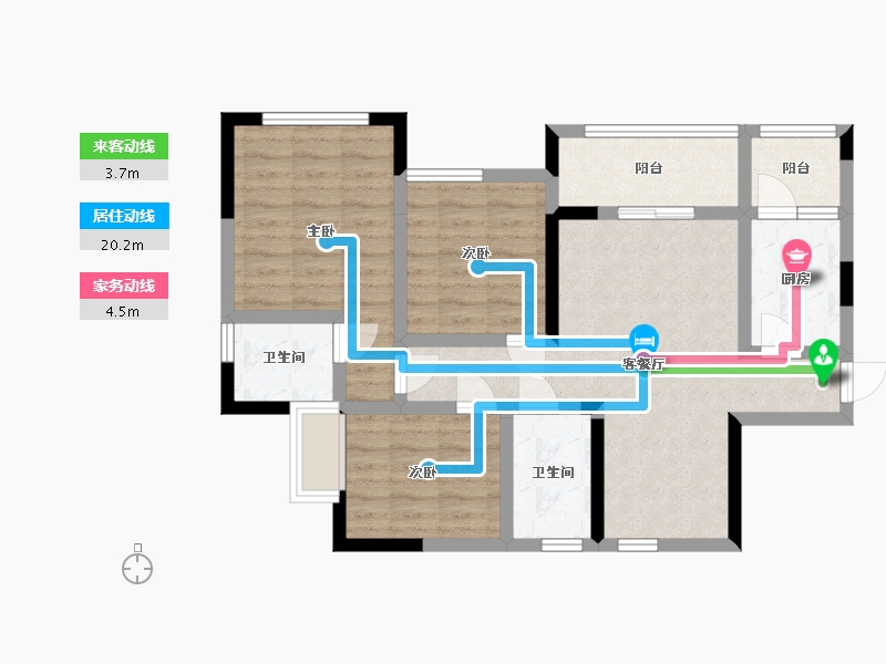 四川省-南充市-紫御嘉园-74.57-户型库-动静线