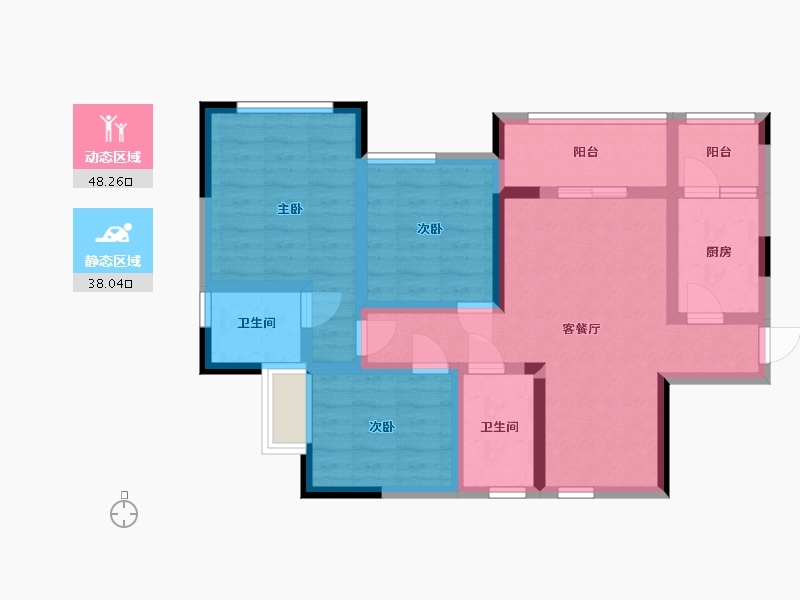 四川省-南充市-紫御嘉园-74.57-户型库-动静分区