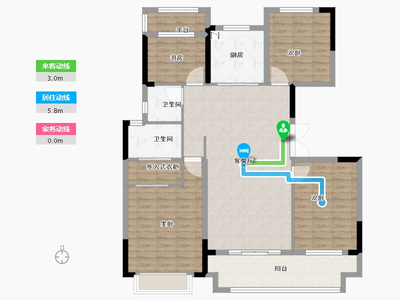 江苏省-淮安市-中梁南城上院-120.00-户型库-动静线