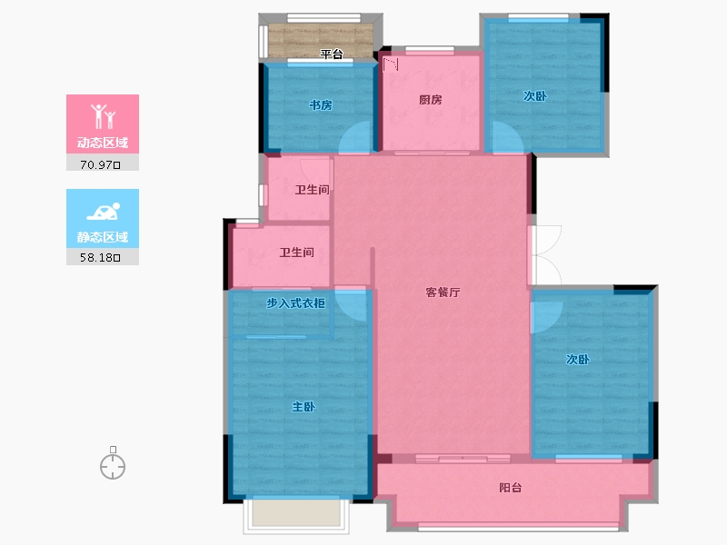 江苏省-淮安市-中梁南城上院-120.00-户型库-动静分区