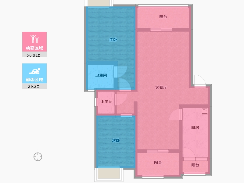 四川省-南充市-紫御嘉园-74.93-户型库-动静分区