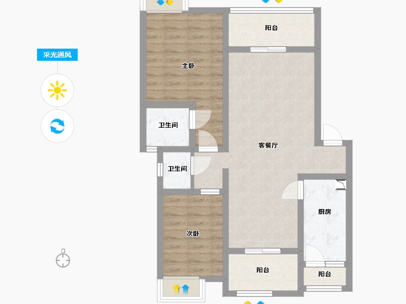 四川省-南充市-紫御嘉园-74.93-户型库-采光通风