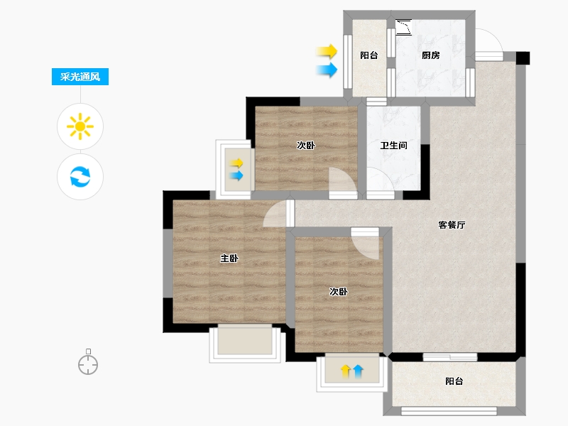 四川省-南充市-紫御嘉园-65.94-户型库-采光通风