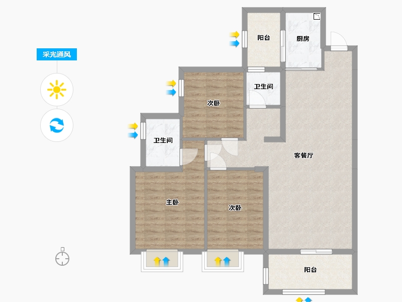 福建省-泉州市-津汇红树湾-92.81-户型库-采光通风