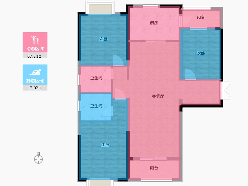 湖北省-武汉市-君荟天地-102.88-户型库-动静分区