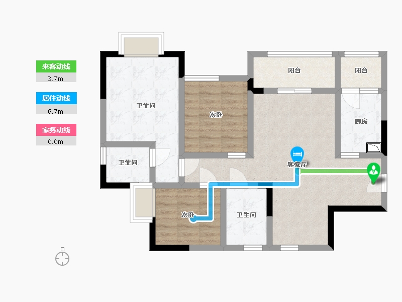 四川省-南充市-紫御嘉园-77.55-户型库-动静线