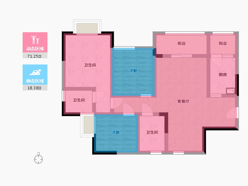 四川省-南充市-紫御嘉园-77.55-户型库-动静分区