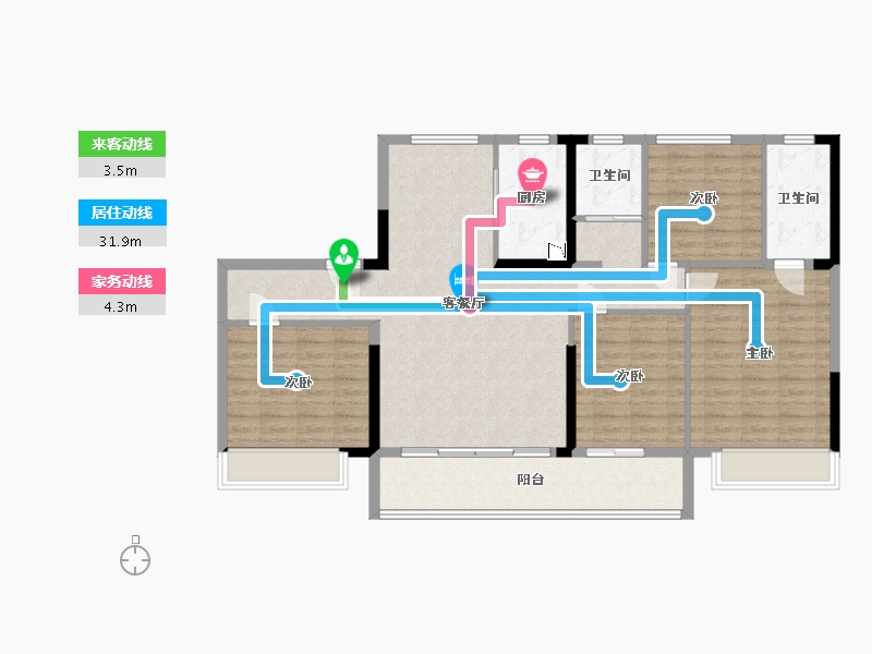 浙江省-台州市-碧桂园仙宸府-118.00-户型库-动静线