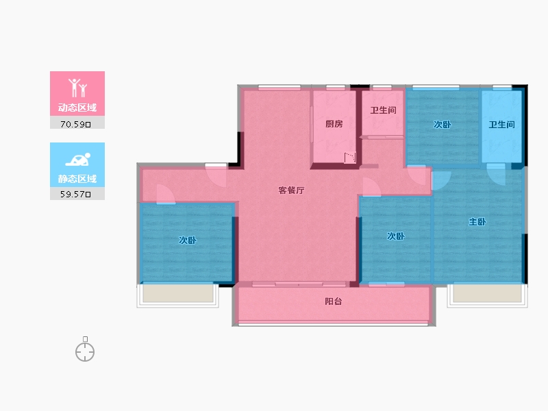 浙江省-台州市-碧桂园仙宸府-118.00-户型库-动静分区